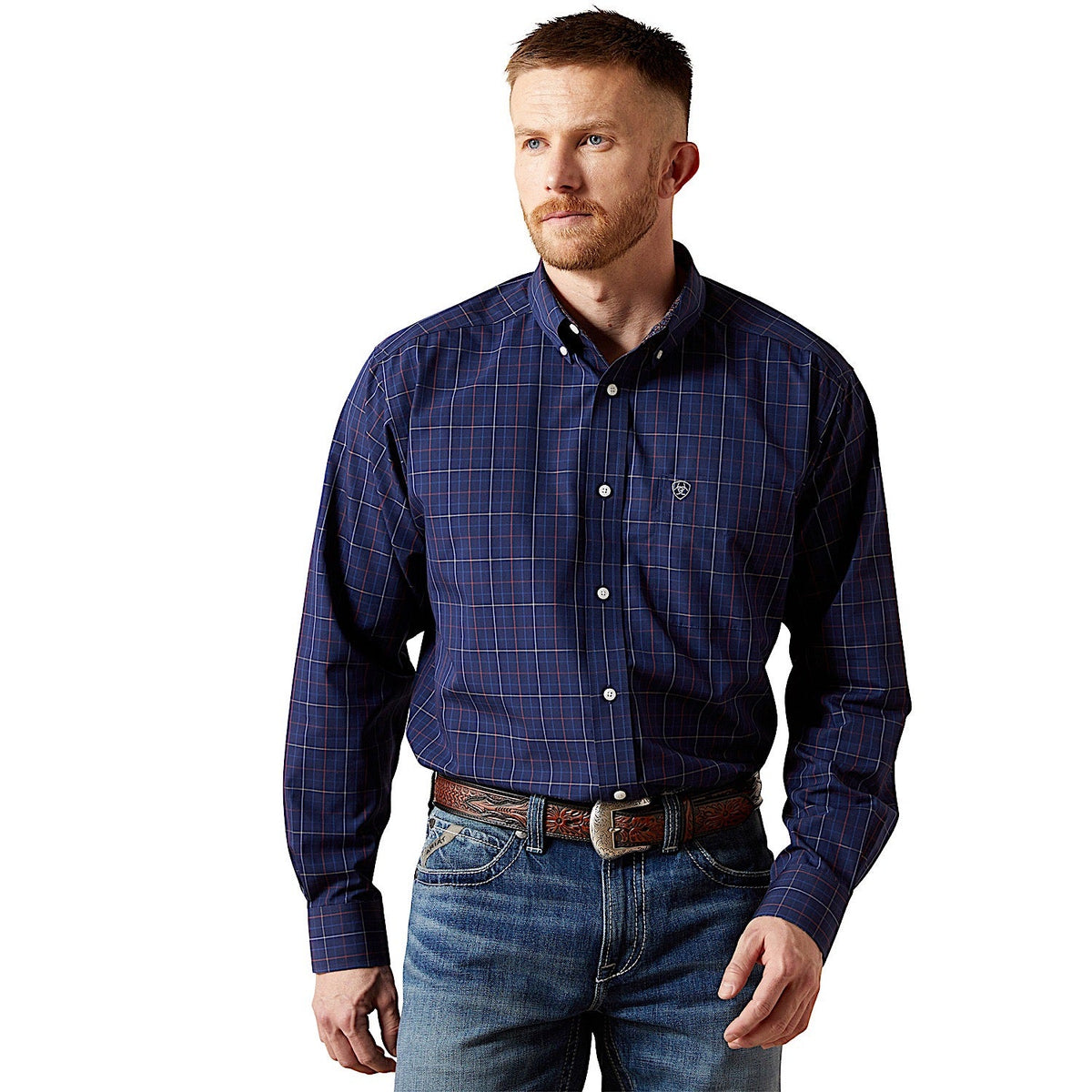 Ariat Men’s Wrinkle Free Blaze Classic Fit Shirt - Navy