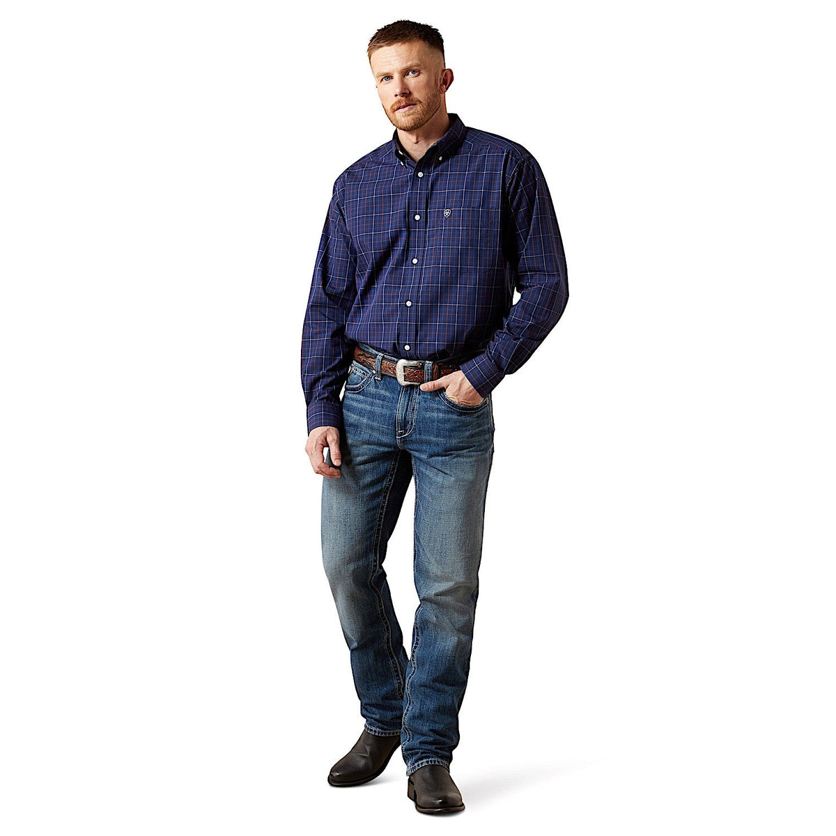 Ariat Men’s Wrinkle Free Blaze Classic Fit Shirt - Navy