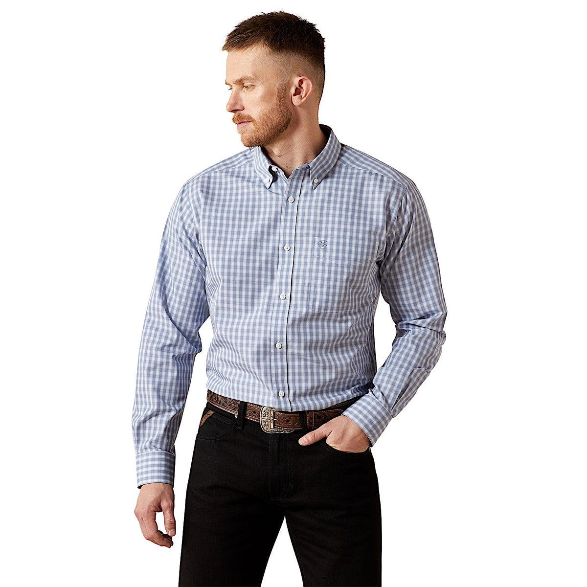 Ariat Men’s Wrinkle Free Brett Classic Fit Shirt - Grey