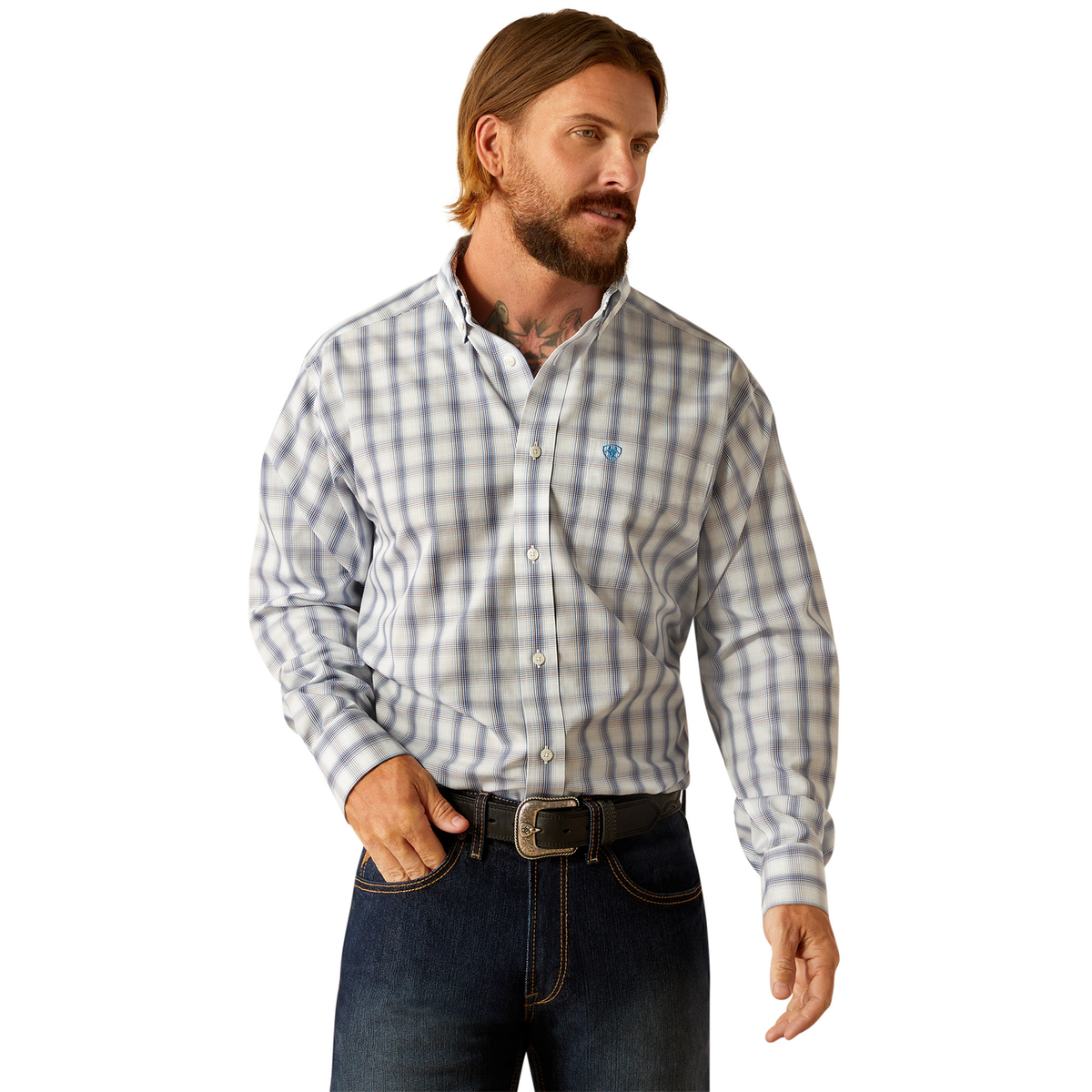 Ariat Men’s Wrinkle Free Briar Classic Fit Shirt - White