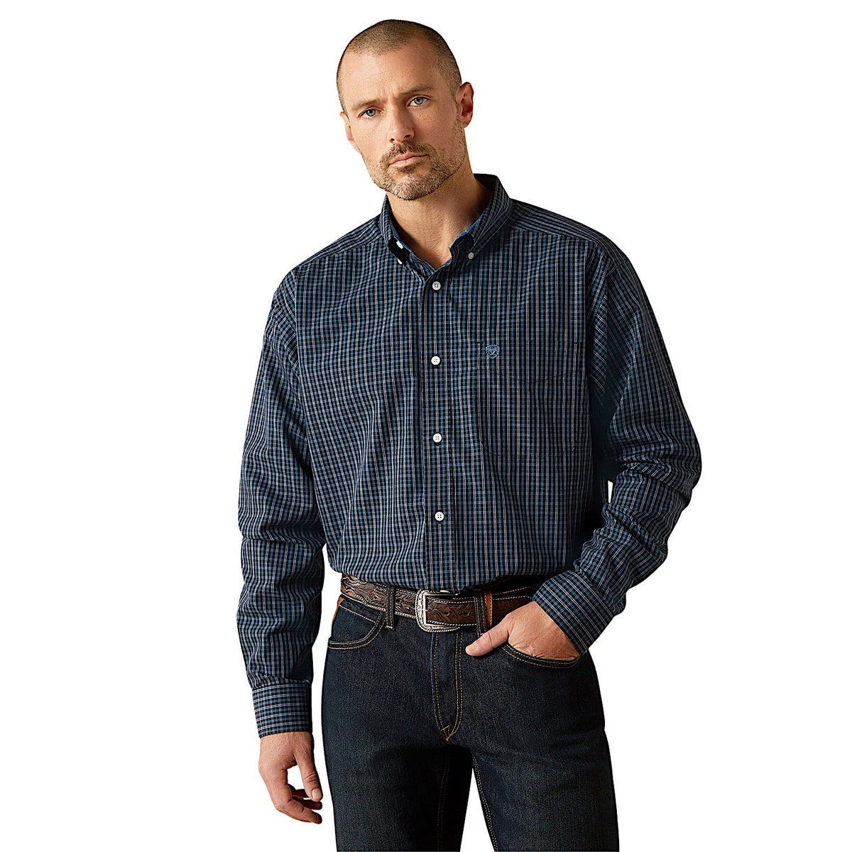 Ariat Mens Wrinkle Free Carlos Classic Fit Shirt - Black