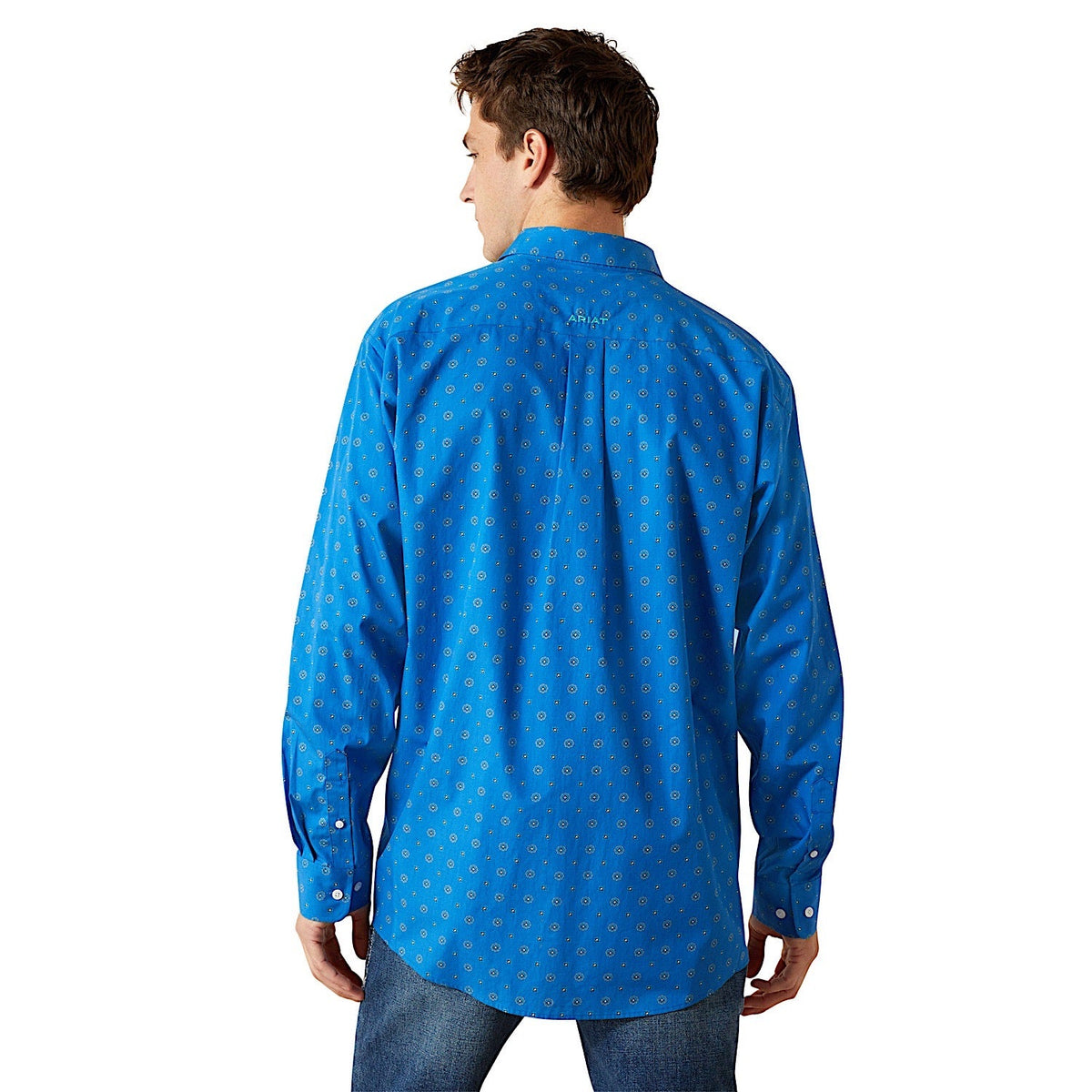 Ariat Mens Wrinkle Free Carter Classic Fit Shirt - Blue