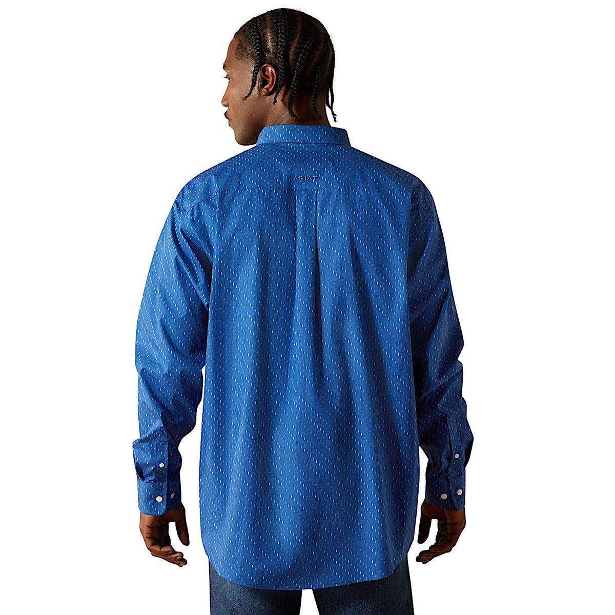 Ariat Mens Wrinkle Free Chase Classic Fit Shirt - Cobalt