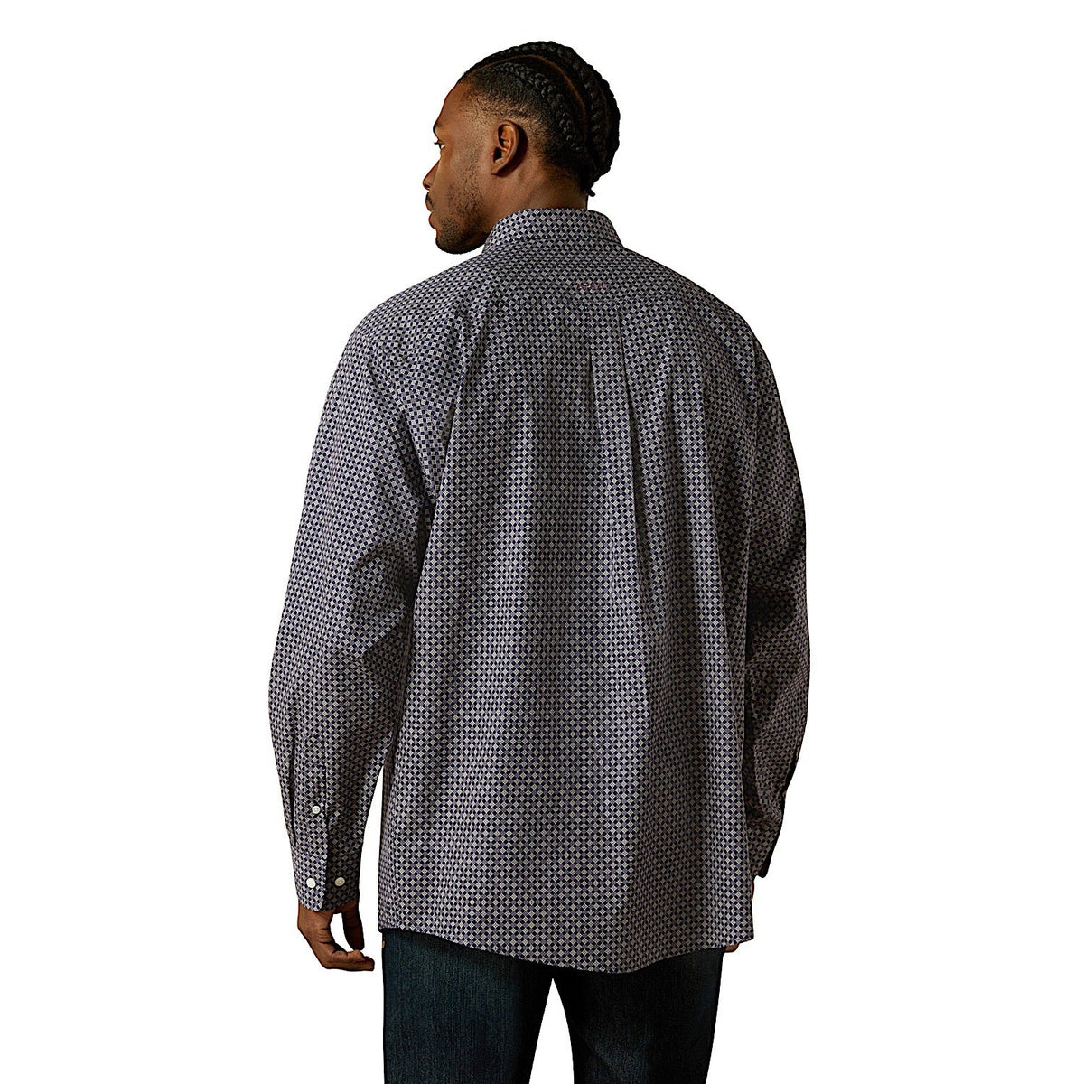 Ariat Mens Wrinkle Free Dale Classic Fit Shirt - Navy
