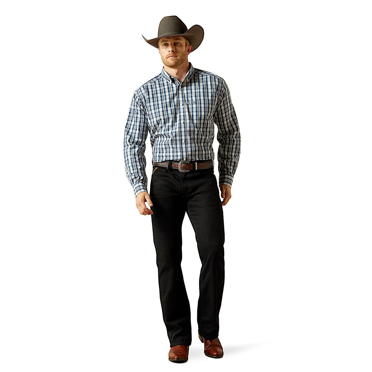 Ariat Mens Wrinkle Free Dargan Classic Fit Shirt - Navy