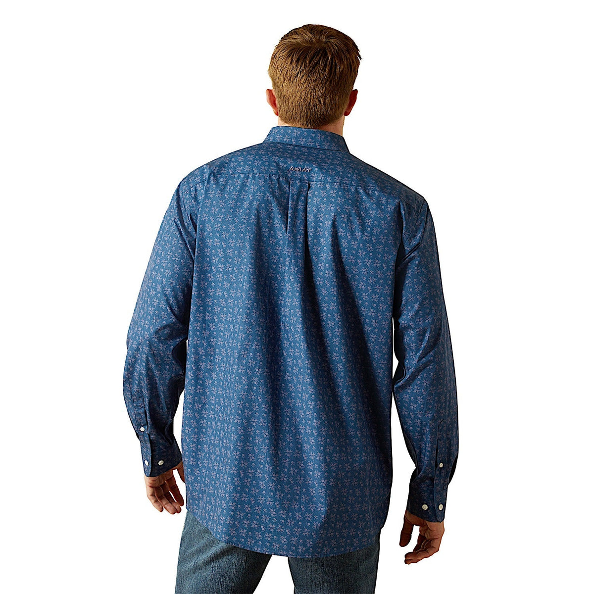 Ariat Mens Wrinkle Free Darwin Classic Fit Shirt - Denim Blue