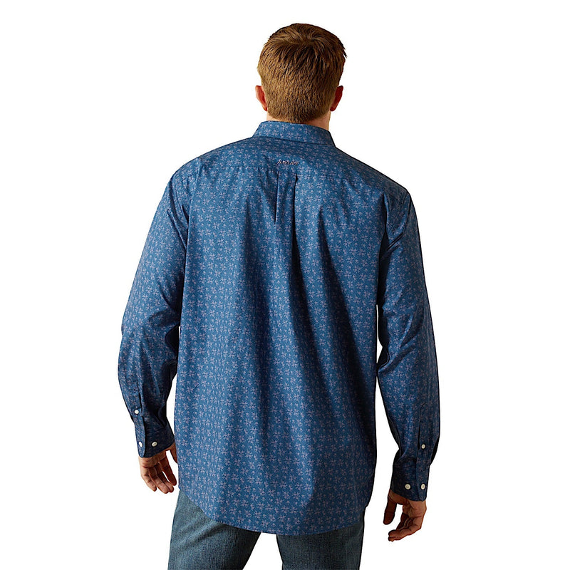 Ariat Mens Wrinkle Free Darwin Classic Fit Shirt - Denim Blue