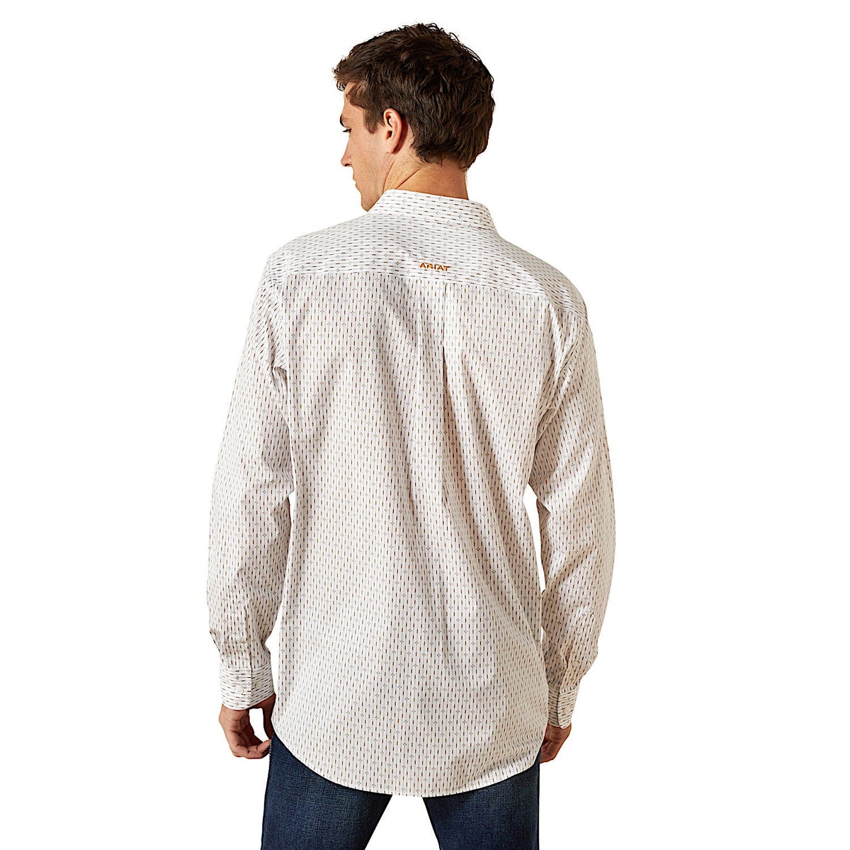 Ariat Mens Wrinkle Free Dewitt Fitted Shirt - Cream