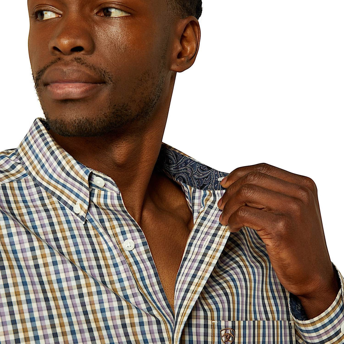 Ariat Mens Wrinkle Free Dusty Classic Fit Shirt - Purple