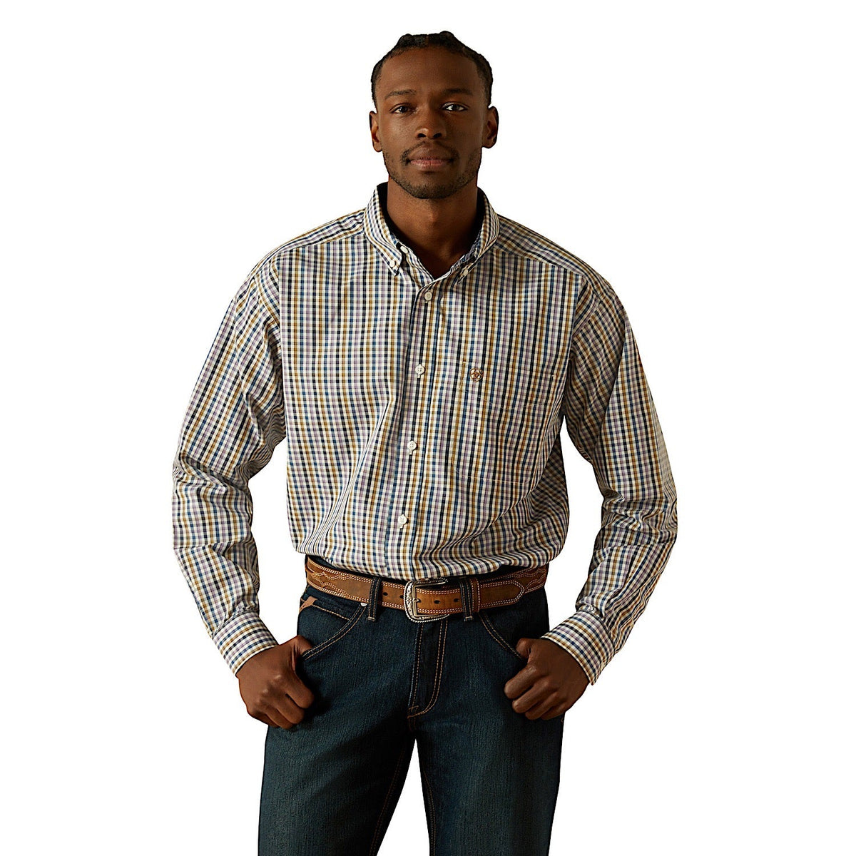 Ariat Mens Wrinkle Free Dusty Classic Fit Shirt - Purple