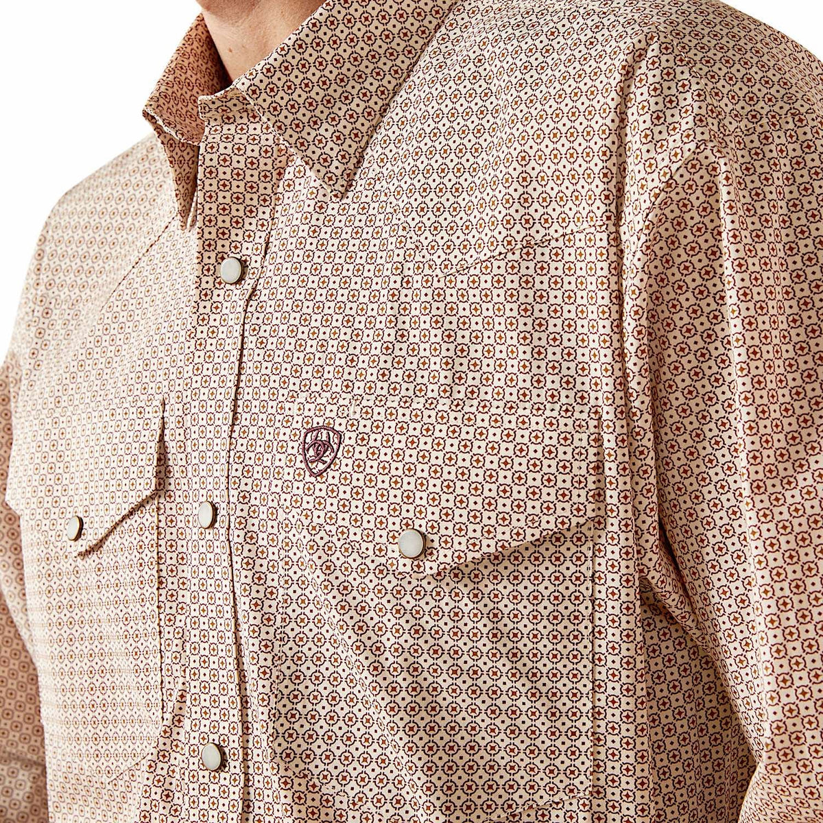 Ariat Mens Wrinkle Free Eddie Classic Fit Shirt - Off White