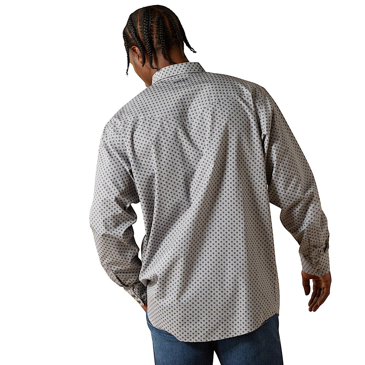 Ariat Mens Wrinkle Free Edward Classic Fit Shirt - Grey Heather