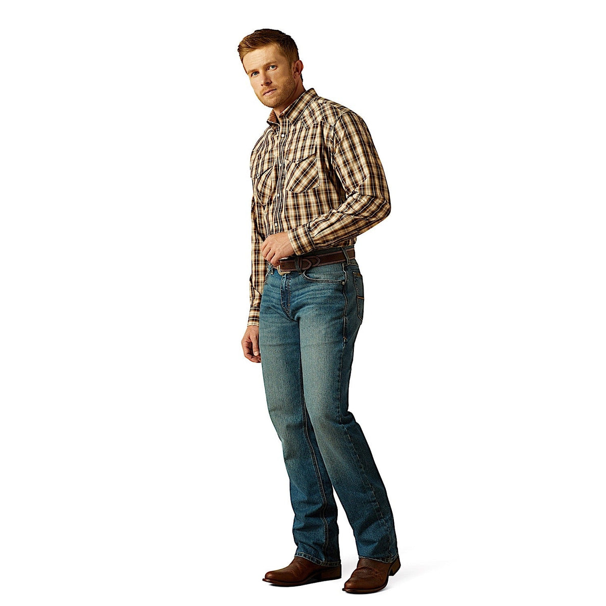 Ariat Mens Wrinkle Free Ethan Classic Fit Shirt - Cream