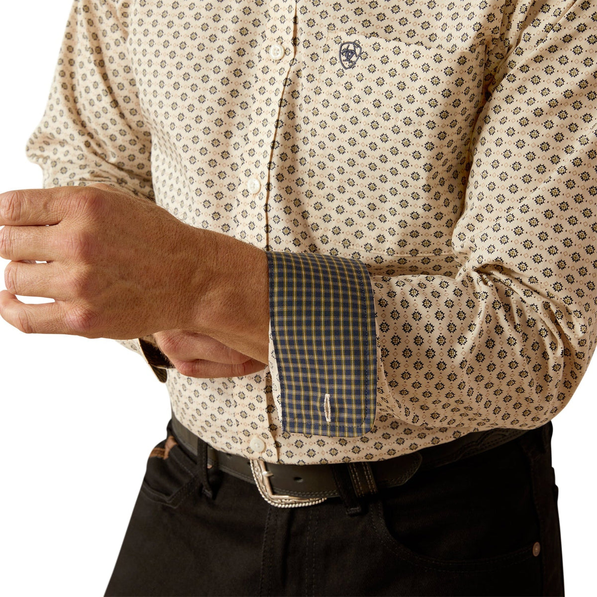 Ariat Men’s Wrinkle Free Fraiser Classic Fit Shirt - Cream