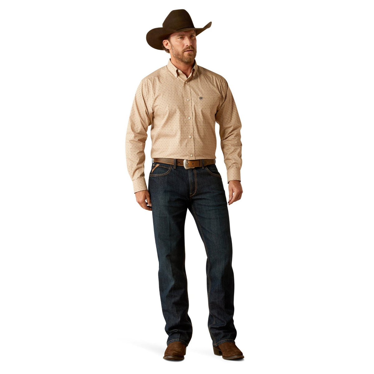 Ariat Men’s Wrinkle Free Frazier Classic Fit Shirt - Tan