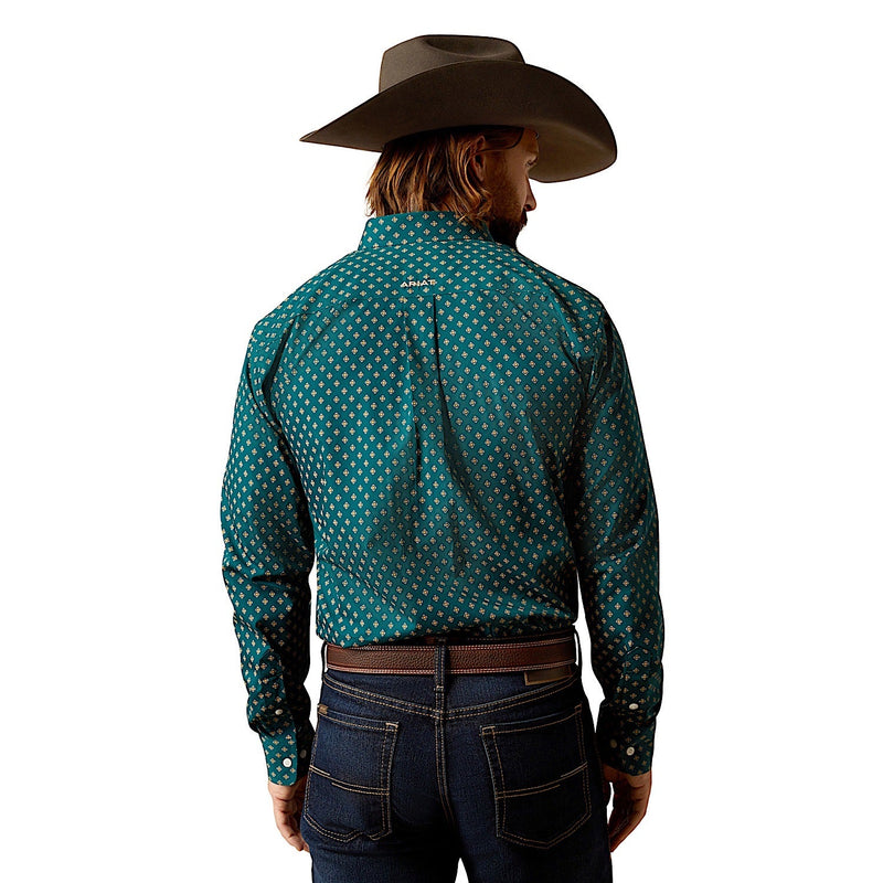 Ariat Men’s Wrinkle Free Grover Fitted Shirt - Deep Teal