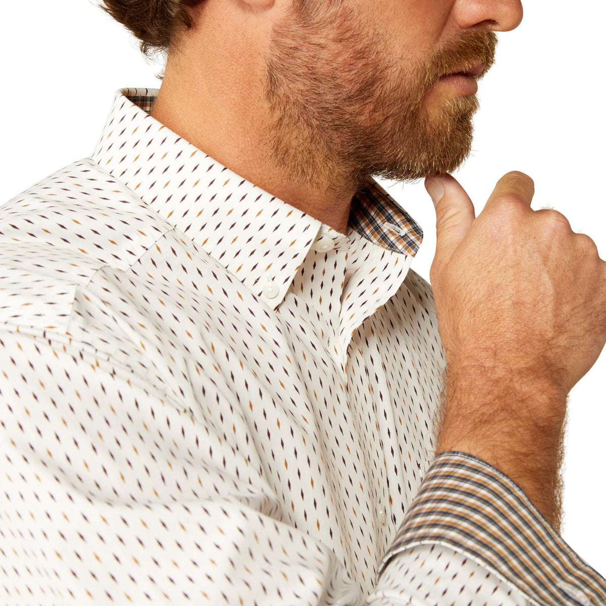 Ariat Men’s Wrinkle Free Izzy Classic Fit Shirt - White