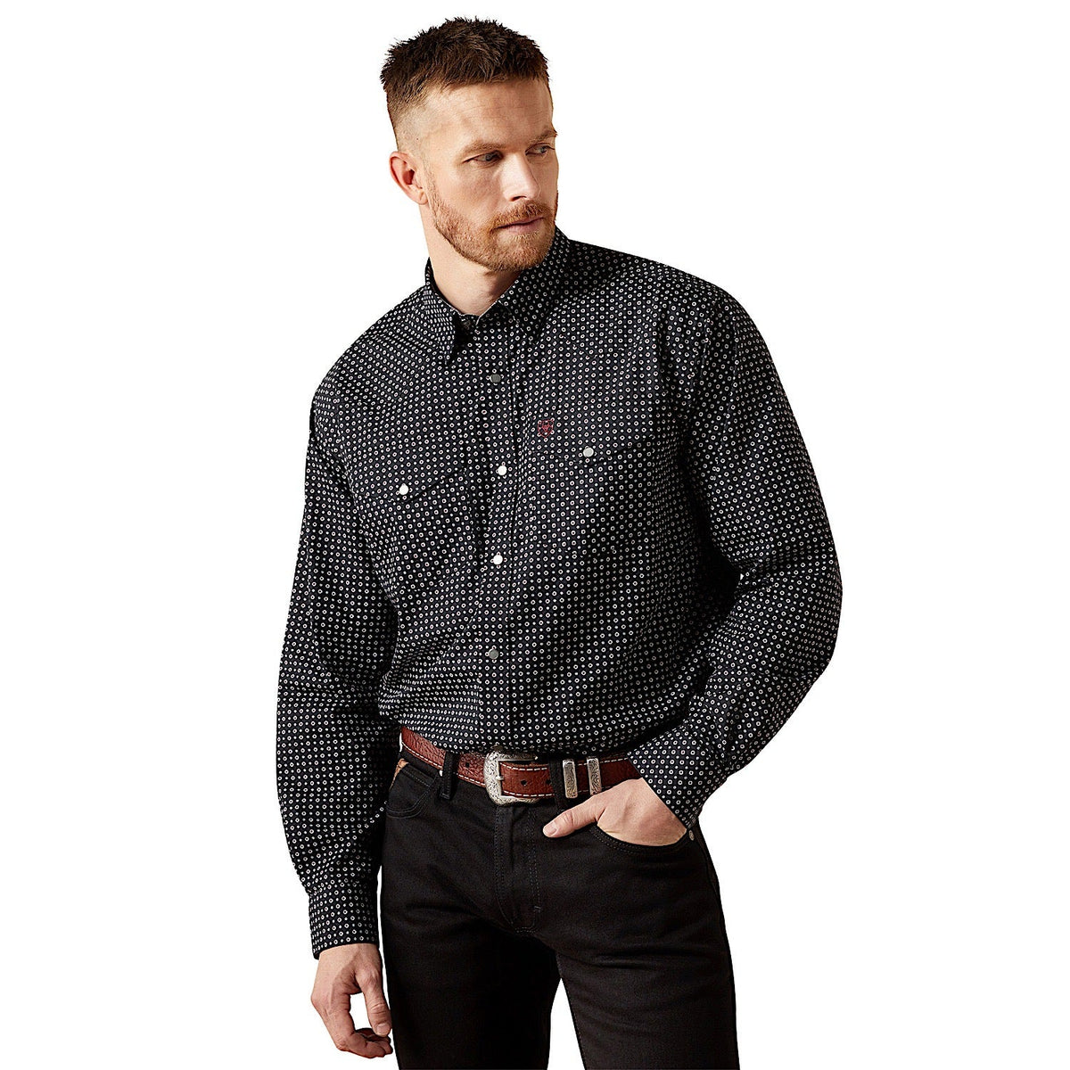 Ariat Men’s Wrinkle Free Johnson Classic Fit Shirt - Black