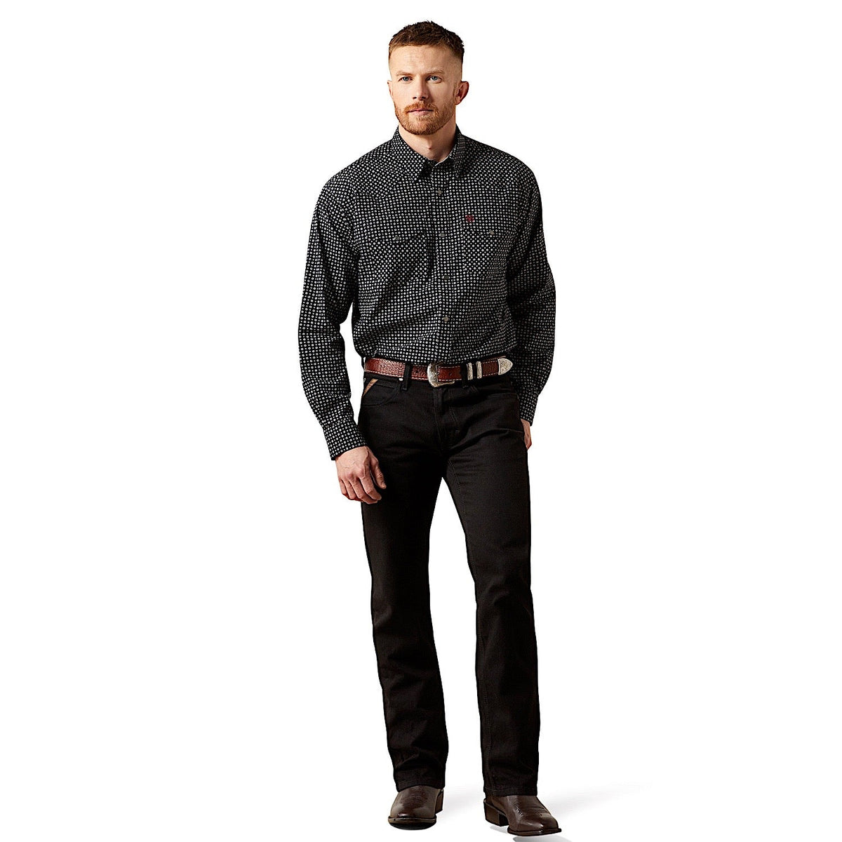 Ariat Men’s Wrinkle Free Johnson Classic Fit Shirt - Black