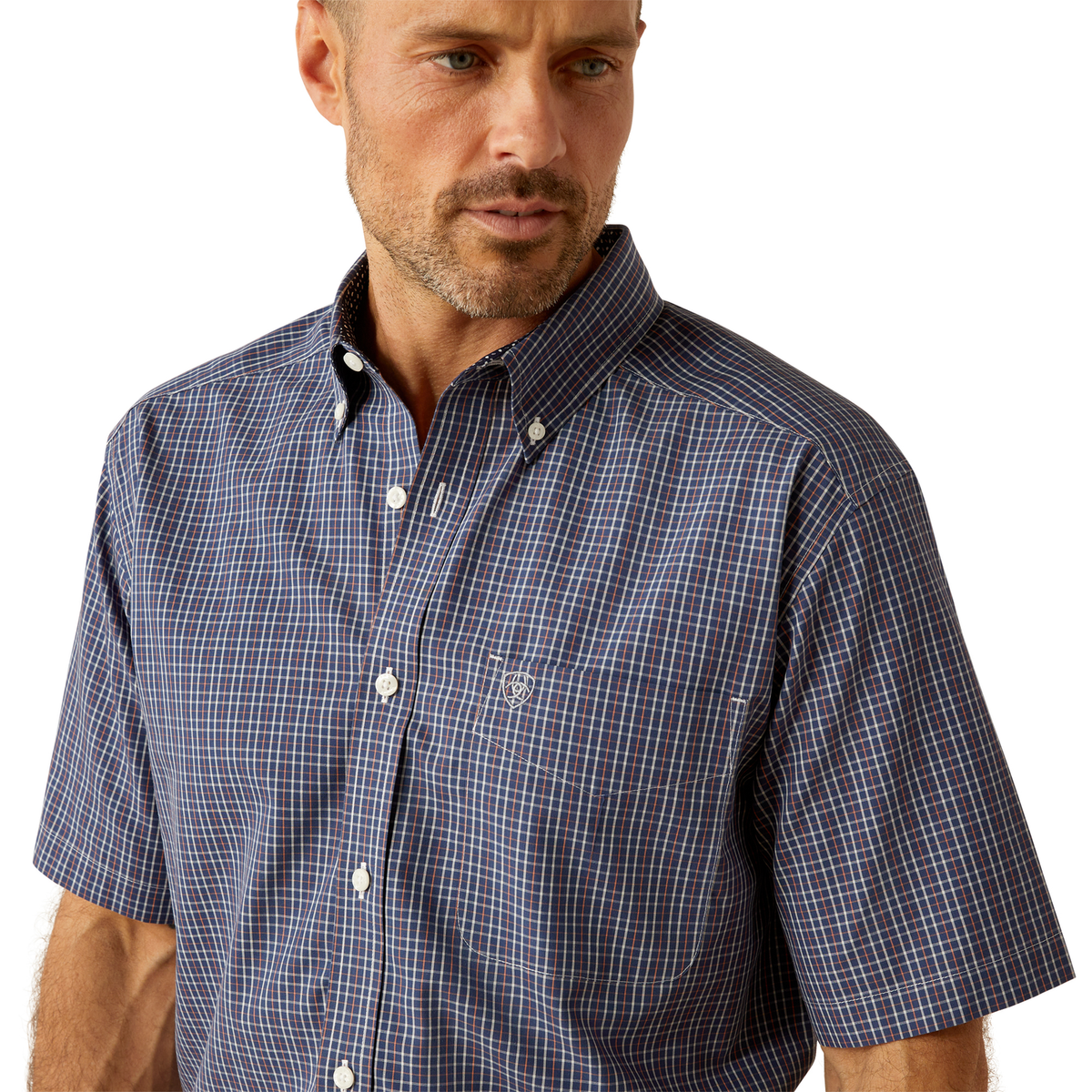 Ariat Mens Wrinkle Free Oaklee Classic Fit Shirt - Navy