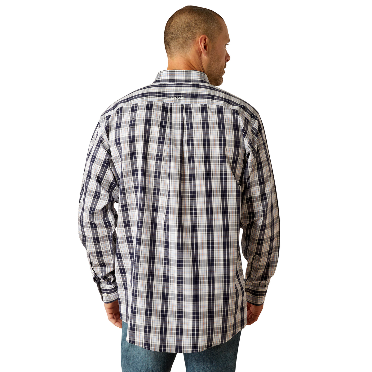 Ariat Mens Wrinkle Free Ocean Classic Fit Shirt - Dark Blue