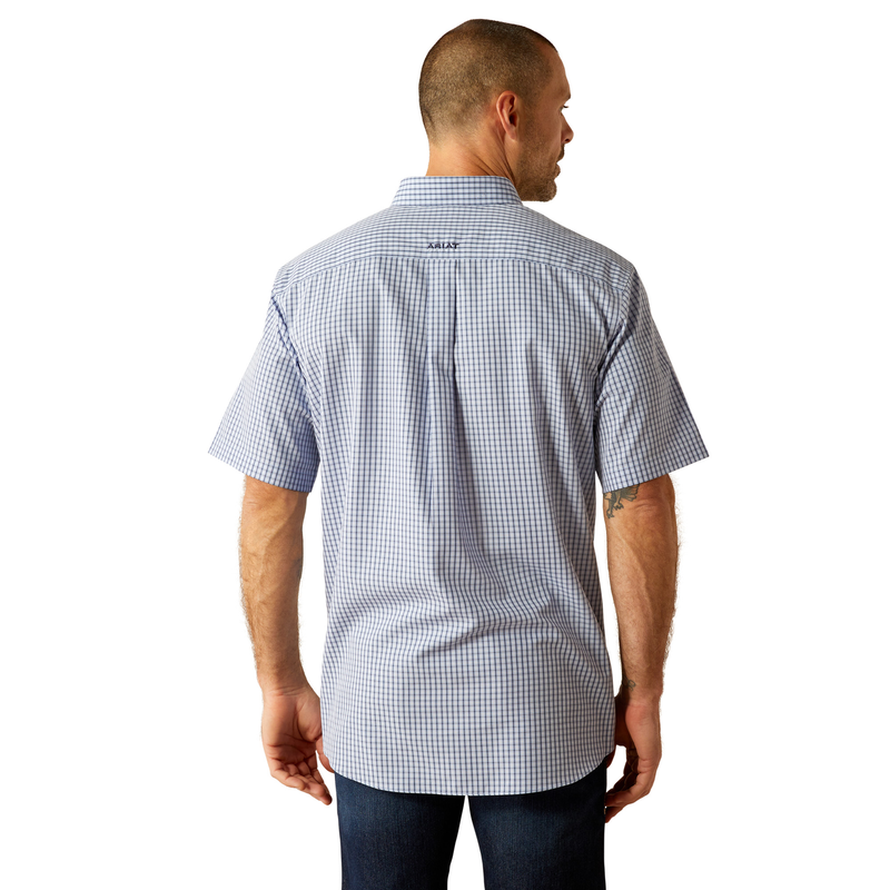 Ariat Mens Wrinkle Free Ozzy Classic Fit Shirt - Blue/White