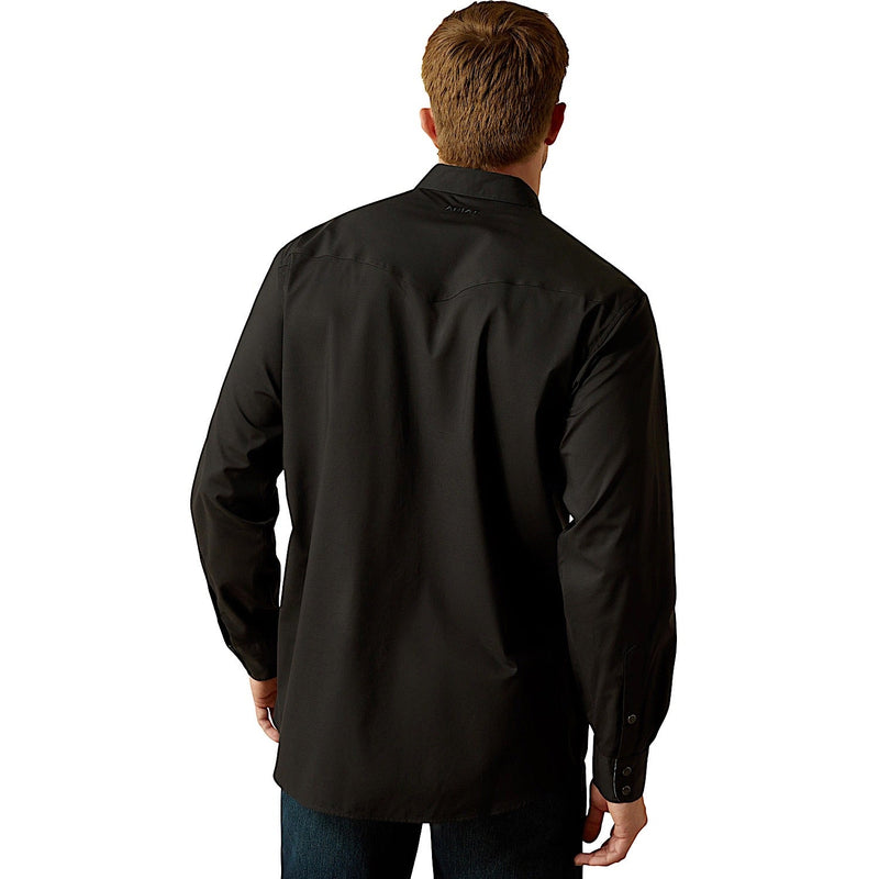 Ariat Mens Wrinkle Free Refined Slub Classic Fit Shirt - Black