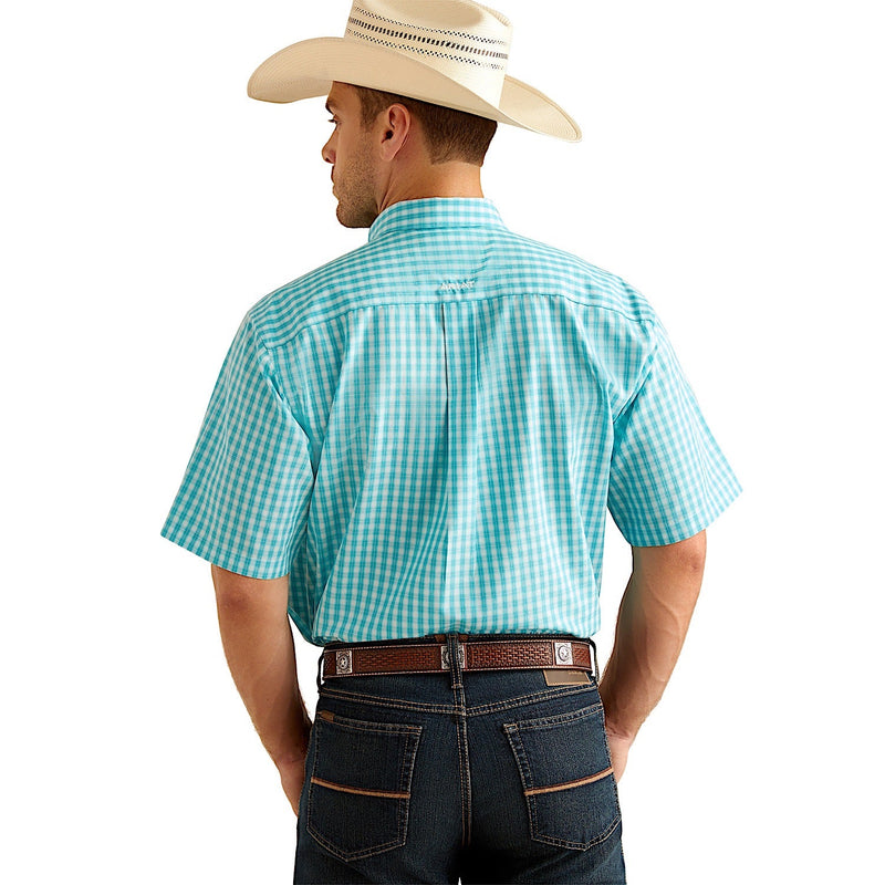 Ariat Men’s Wrinkle Free Sterling Short Sleeve Shirt - Blue Radiance