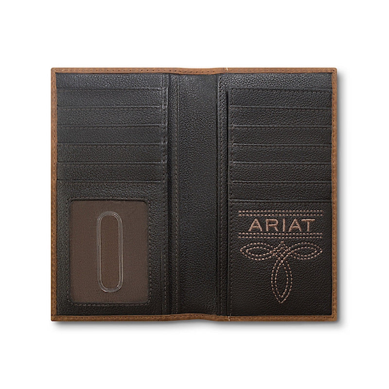 Ariat Rodeo Wallet Scrolling Embossed - Medium Brown