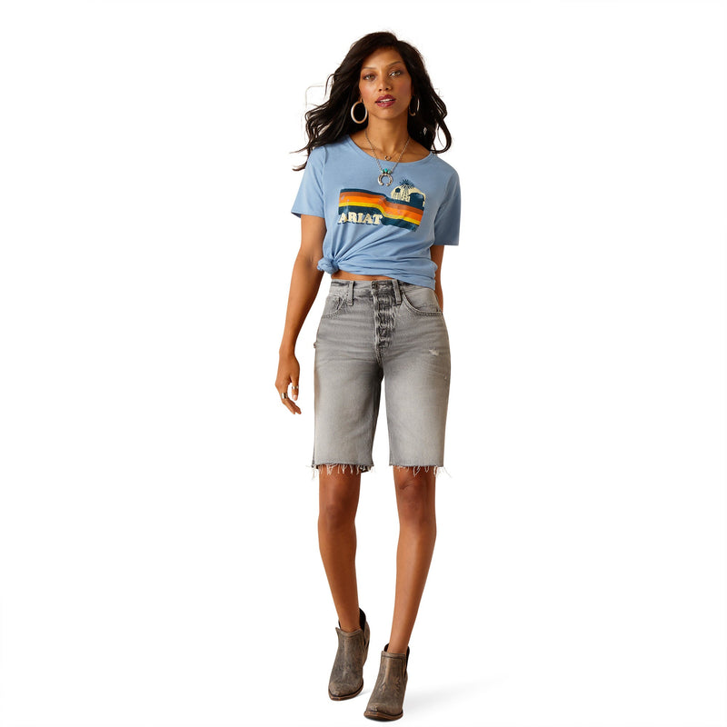 Ariat Women’s Acres T-Shirt Light Blue Heather - Ariat Womens Tops
