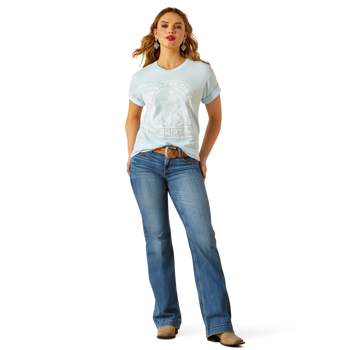 Ariat Womens Another Day Tee - Vintage Lagoon
