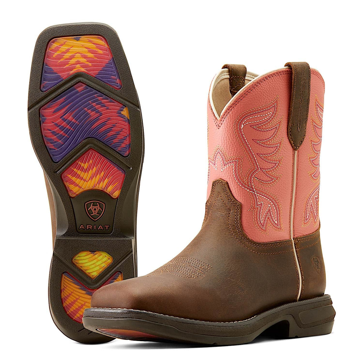 Ariat Women’s Anthem Shortie Western Boot Myra Honey Bee/Cosmic Coral