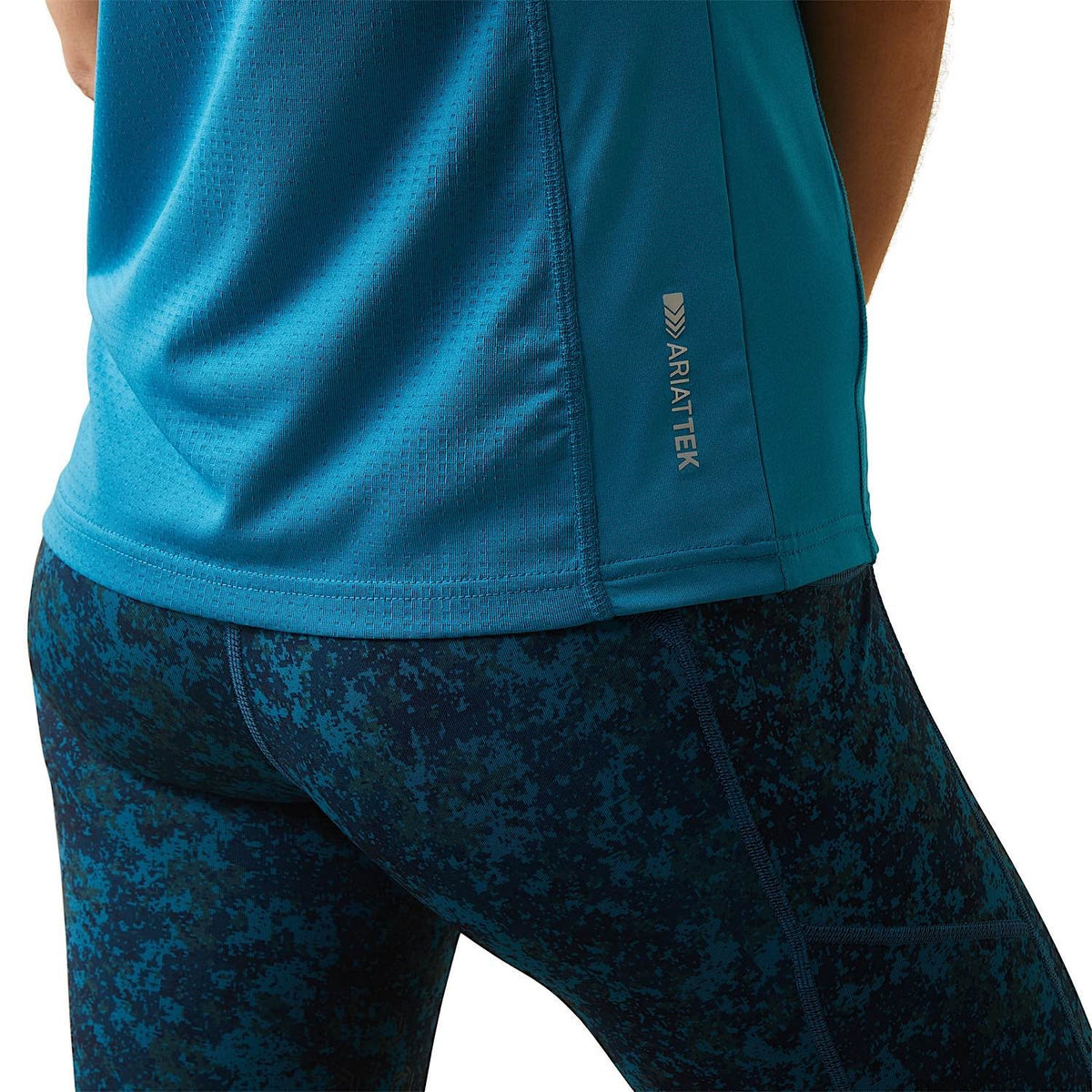 Ariat Womens Bandera 1/4 Zip SS Polo Mosaic Blue - Ariat Womens Tops