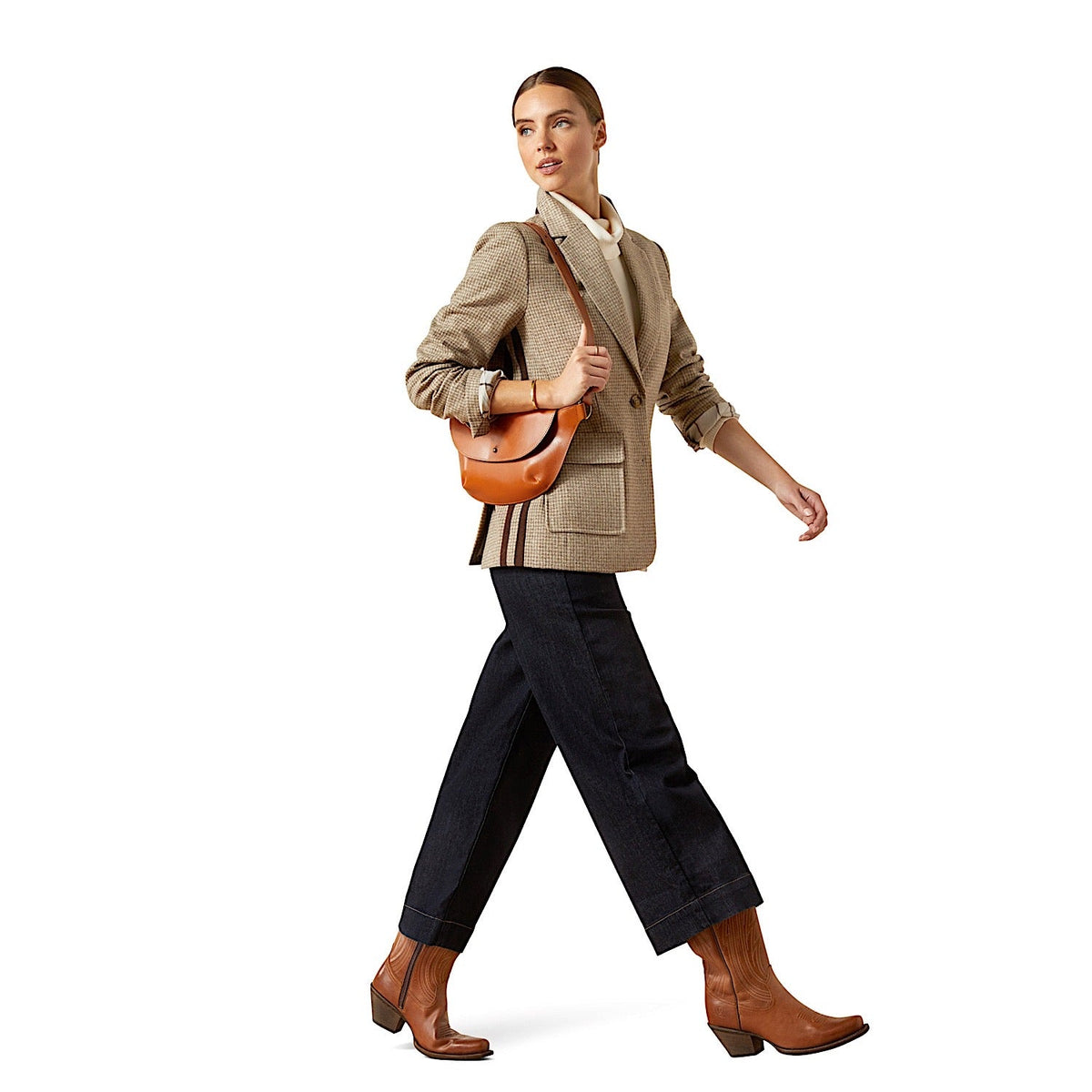 Ariat Womens Beckfoot Blazer - Camel Houndstooth