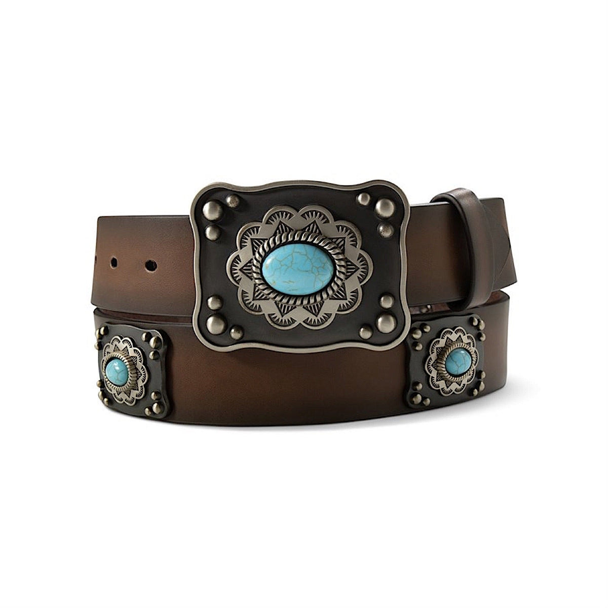 Ariat Women’s Belt - Burnished Turquoise Conchos