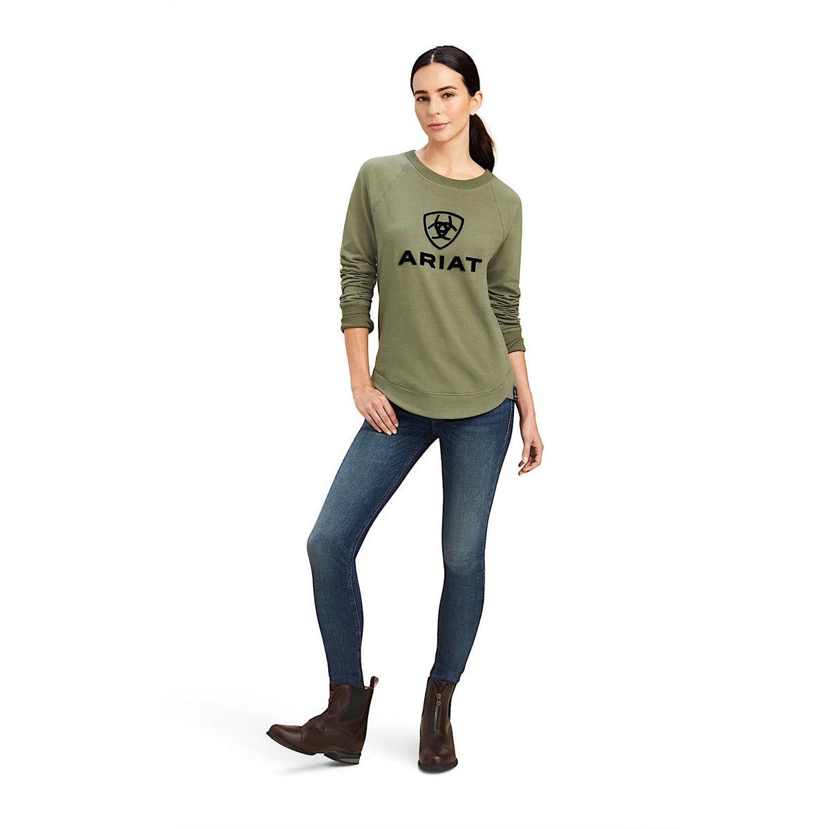 Ariat Womens Benicia Sweatshirt Four Leaf Clover - Ariat Womens Hoodies