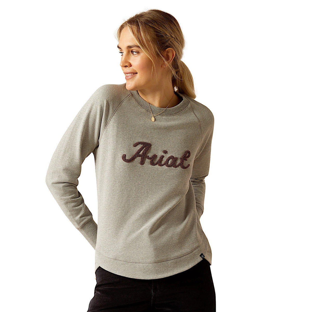 Ariat Women’s Benicia Sweatshirt - Heather Grey - S Aus 8 - Ariat Womens Tops