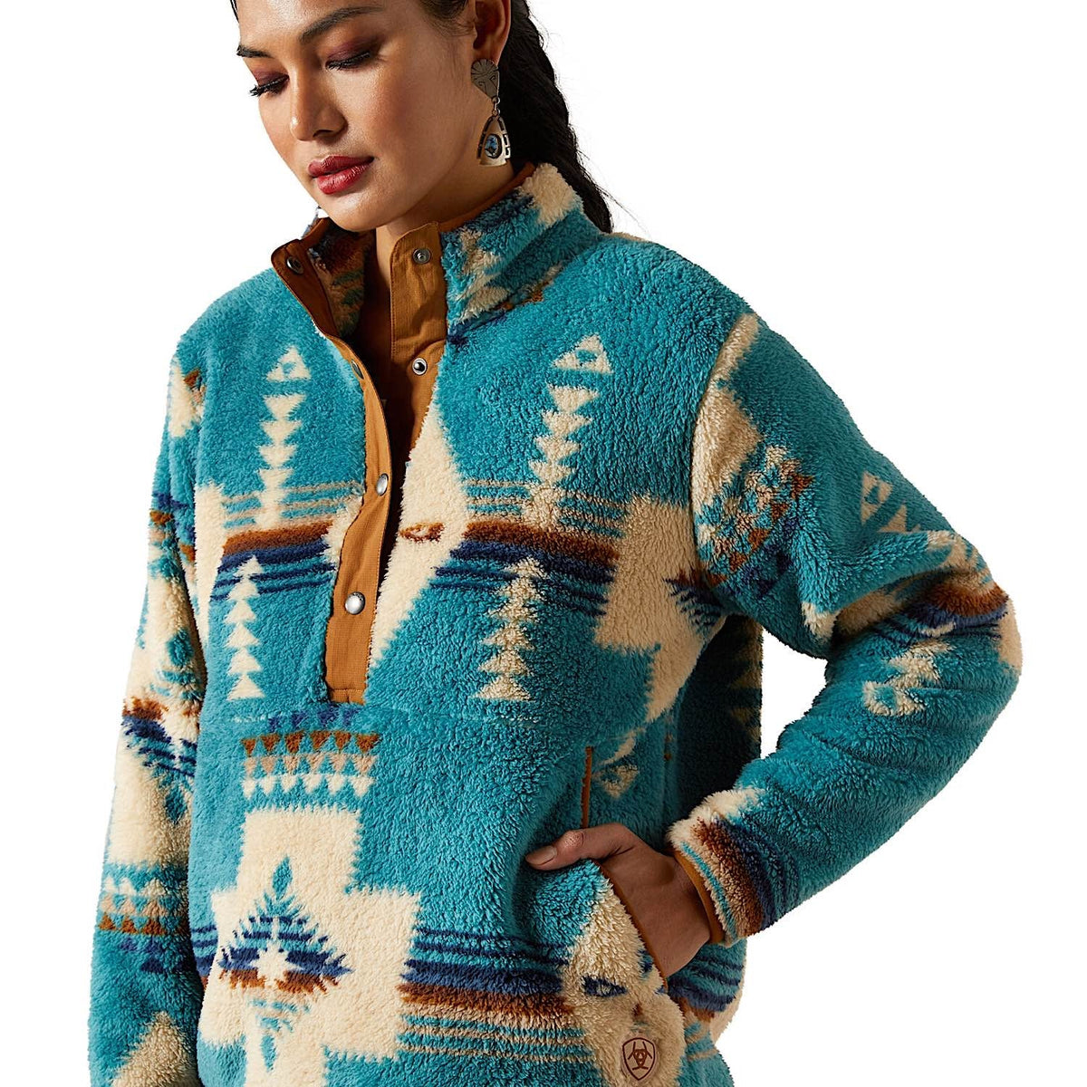 Ariat Womens Berber Snap Front Sweatshirt - Agave SW