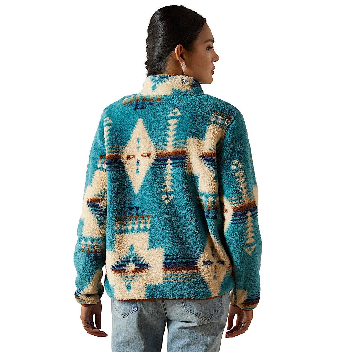 Ariat Womens Berber Snap Front Sweatshirt - Agave SW