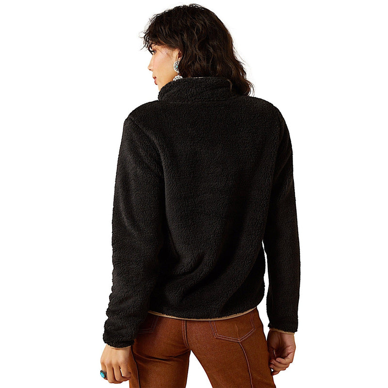 Ariat Womens Berber Snap Front Sweatshirt - Black