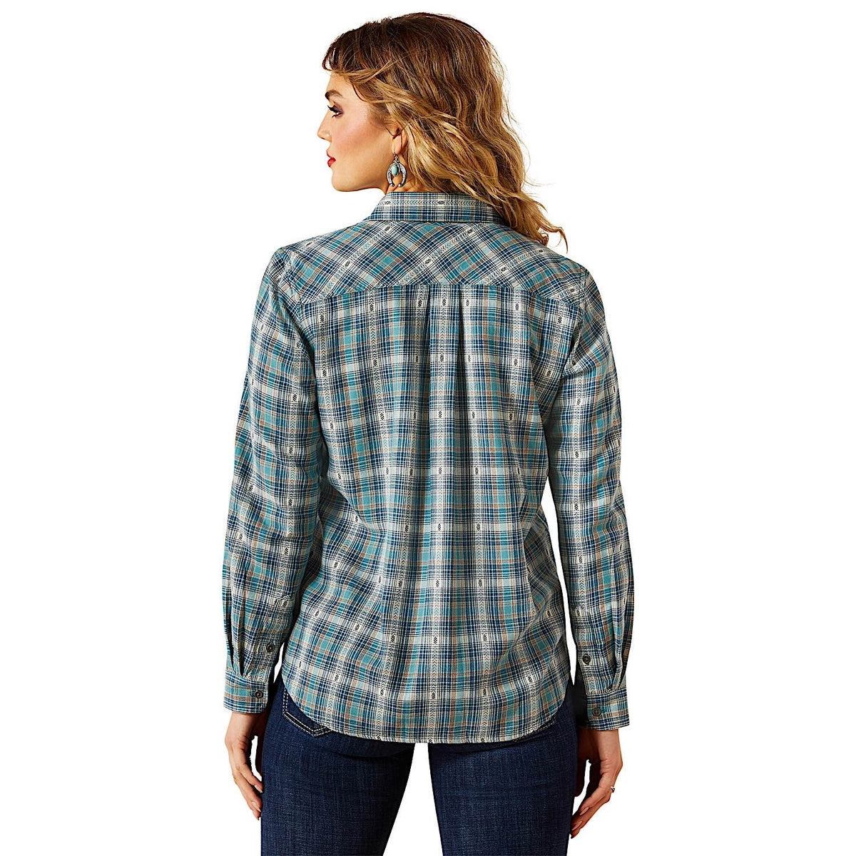 Ariat Womens Billie Jean Shirt - Aquamarine Dobby Plaid