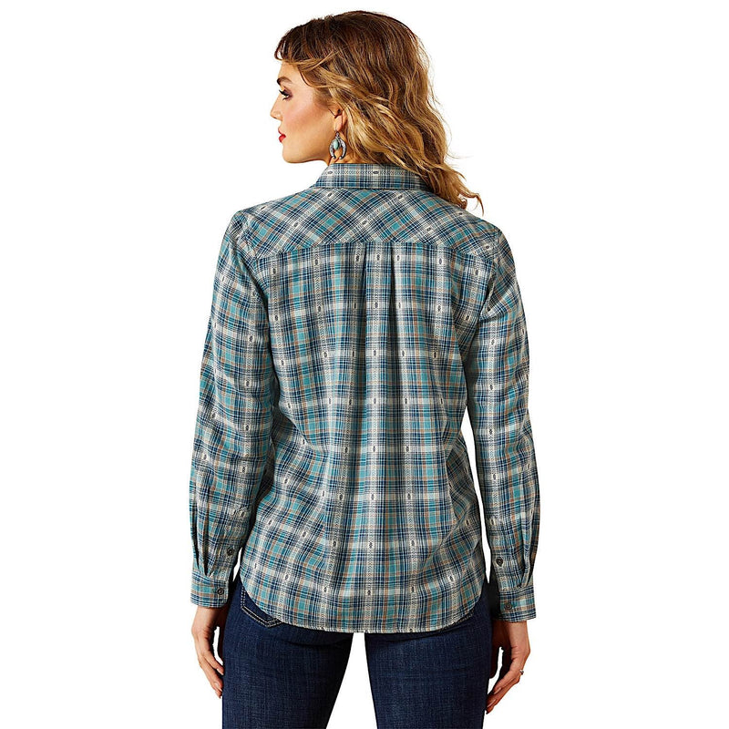 Ariat Womens Billie Jean Shirt - Aquamarine Dobby Plaid
