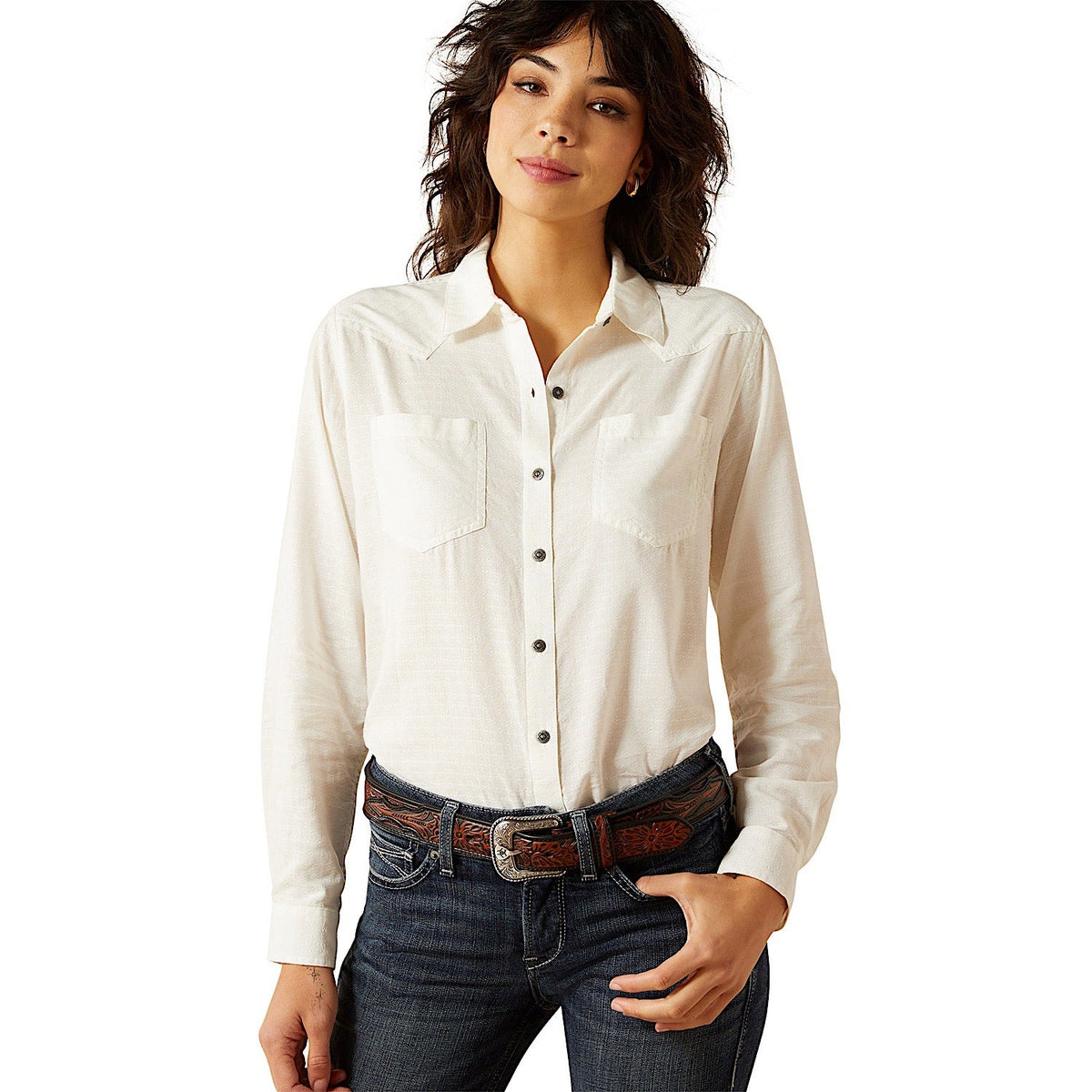 Ariat Womens Billie Jean Shirt - Cloud Dancer Dobby