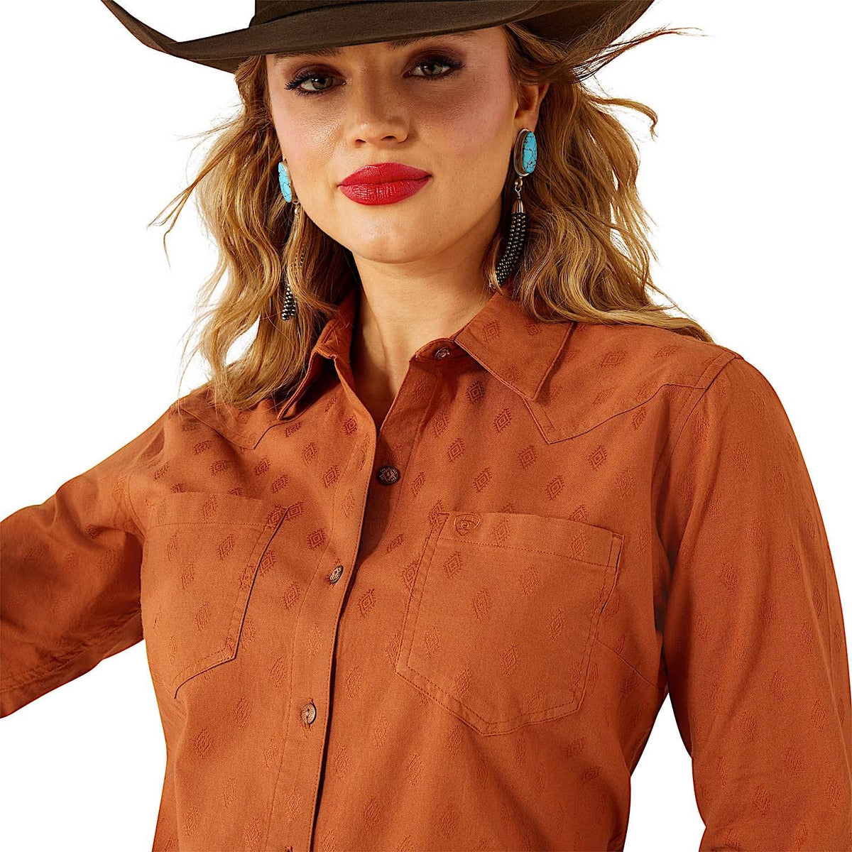 Ariat Womens Billie Jean Shirt - Glazed Ginger Dobby