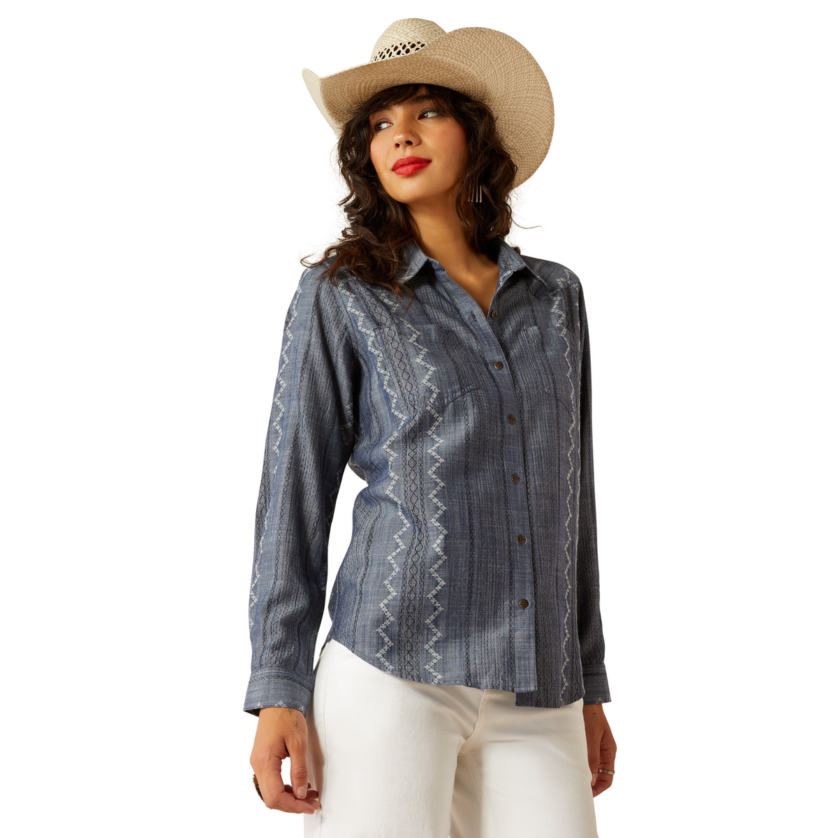 Ariat Women’s Billie Jean Shirt - Medium Blue Chambray
