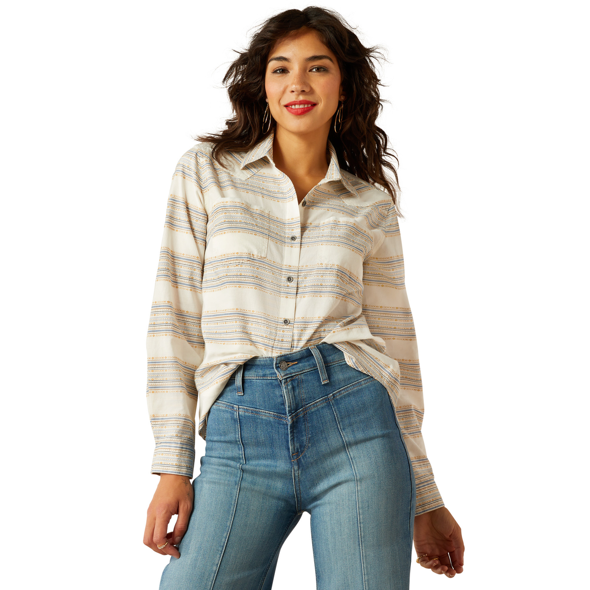 Ariat Womens Billie Jean Shirt - Mustard Jaquard