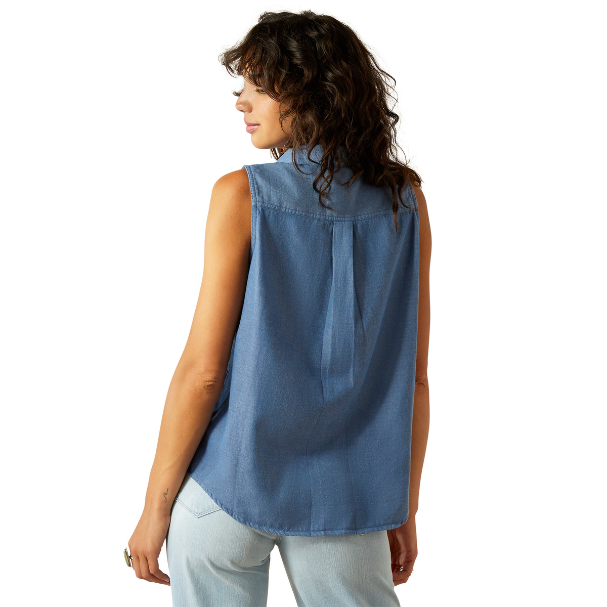 Ariat Womens Billie Jean Sleeveless Shirt - Light Blue