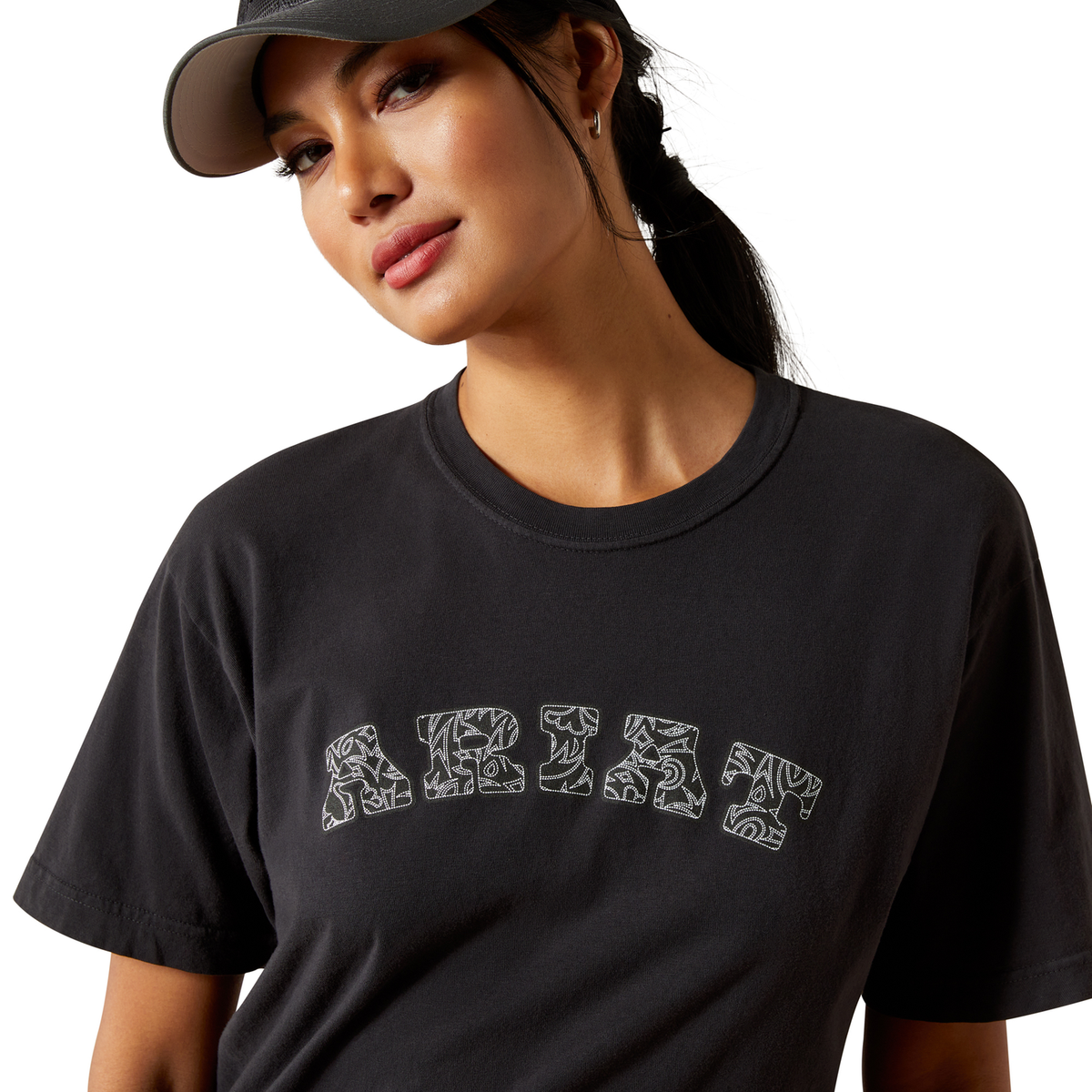 Ariat Womens Boot Stitch Logo Tee - Vintage Black