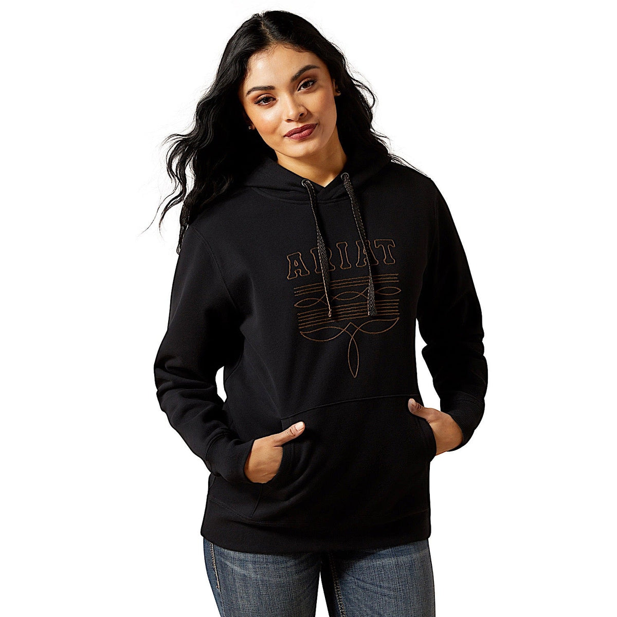 Ariat Womens Booted Logo Hoodie - Black