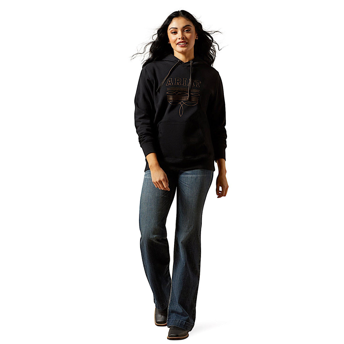 Ariat Womens Booted Logo Hoodie - Black